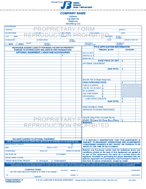 Ohio Recreational Vehicle Purchase Agreement
