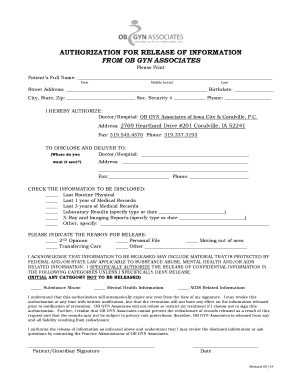Authorization for Release of Medical Information