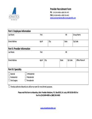 Provider Recruitment Form