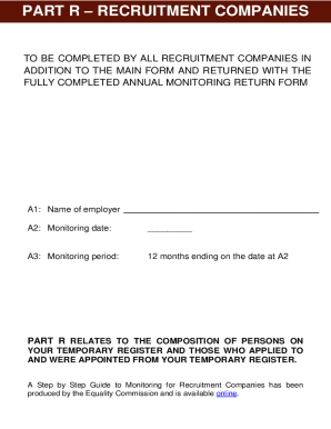 Recruitment Companies Annual Monitoring Form