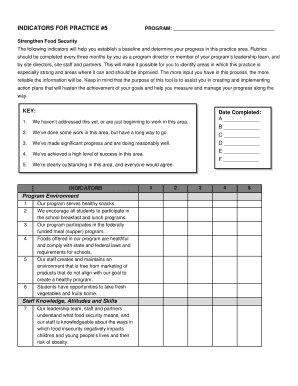 Food Security Program Evaluation Form