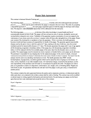 Puppy Sale Agreement