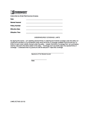 Underinsured Motorist Coverage Waiver