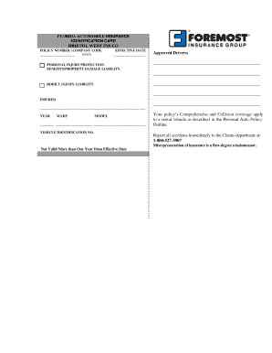 Florida Automobile Insurance Identification Card