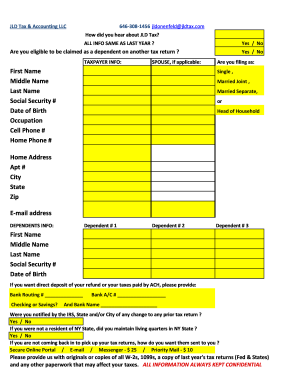 US Federal Tax Return Organizer