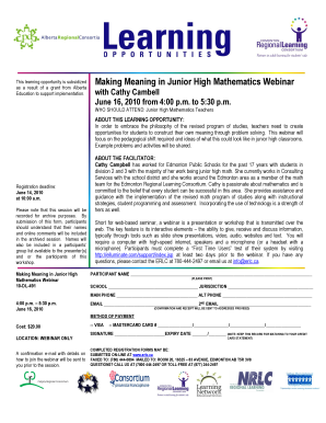 Making Meaning in Junior High Mathematics Webinar with - erlc