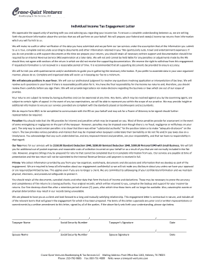 Individual Income Tax Engagement Letter