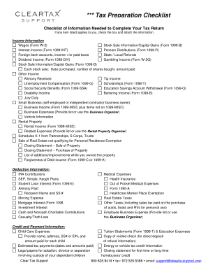 2015 Individual Tax Organizer for 1040 Returns