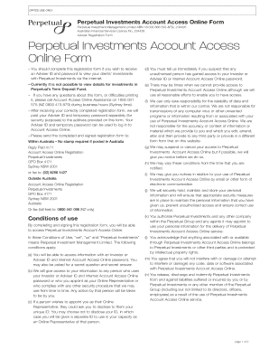 Perpetual Investments Account Access Registration Form