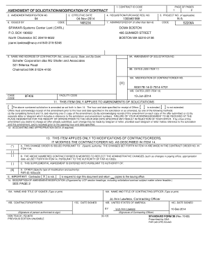 US Federal Contract Modification Form