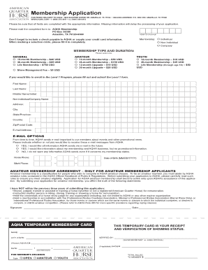 AQHA Membership Application