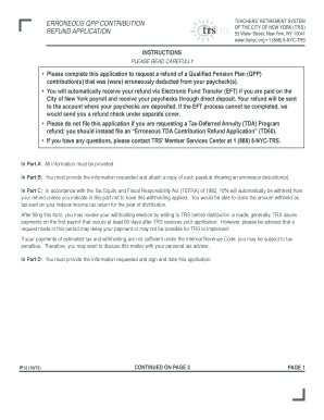 Erroneous QPP Contribution Refund Application