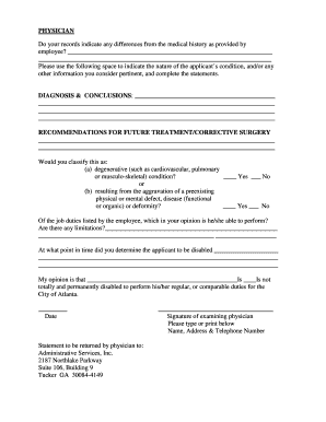 Physician Medical Evaluation Form