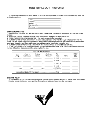 Kansas Beef Council Monthly Report and Remittance