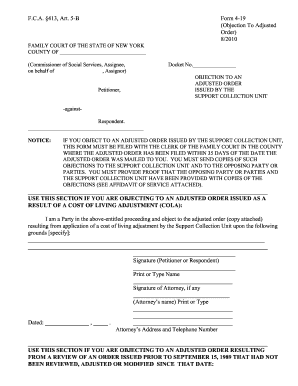Objection to Adjusted Order