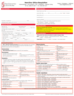 Hem/Onc Office Requisition Form