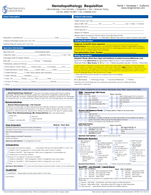 Hematopathology Requisition Form