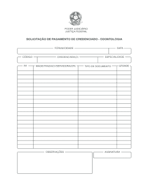 Solicitação de Pagamento de Credenciado - Odontologia