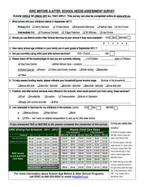 ERfC Before & After School Needs Assessment Survey