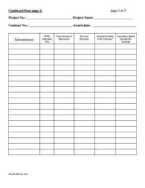 Subcontractor Payment Estimate Form
