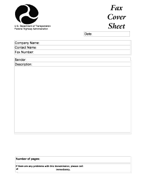 Fax Cover Sheet