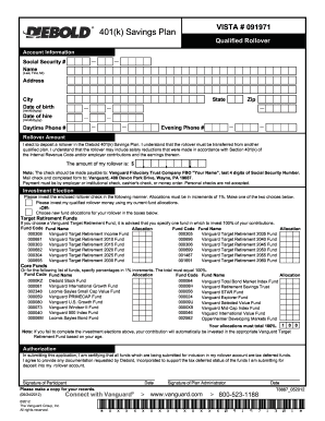401(k) Rollover Form