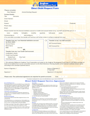 Direct Debit Request Form
