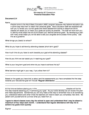Personal Education Plan