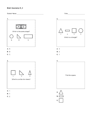 Math Geometry K_4 Worksheet