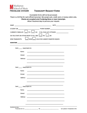Transcript Request Form