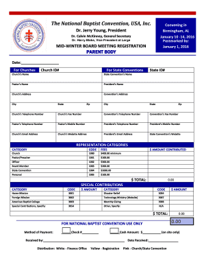National Baptist Convention Mid-Winter Board Meeting Registration