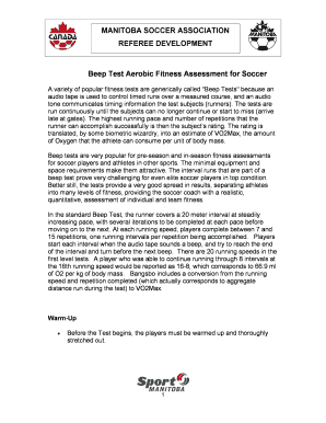Beep Test Aerobic Fitness Assessment for Soccer
