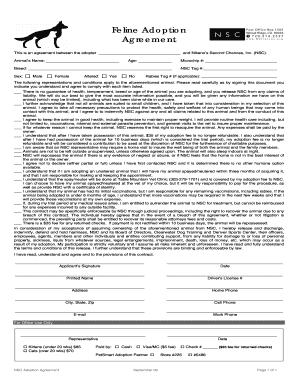 Feline Adoption Agreement
