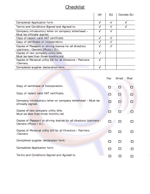 UK Supplier Application Form