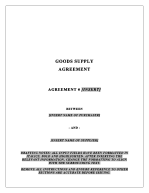 Goods Supply Agreement Template