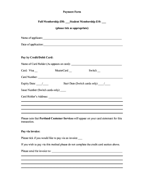 UK Membership Payment Form
