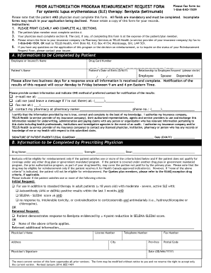 Prior Authorization Reimbursement Request Form
