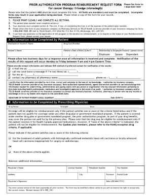 Prior Authorization Reimbursement Request Form