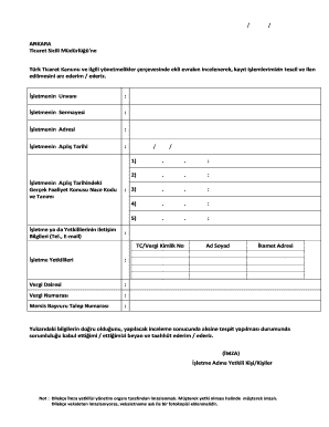 Turkish Business Registration Form