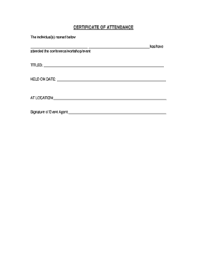 Certificate of Attendance