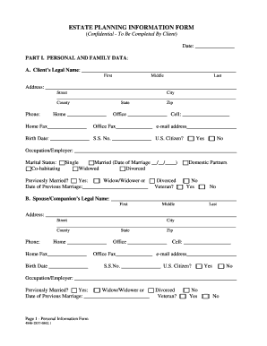 Estate Planning Information Form