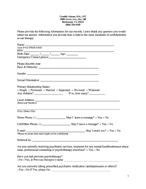 Therapy Intake Form