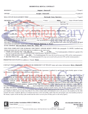 North Carolina Residential Lease Agreement