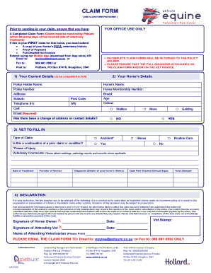 PetSure Horse Claim Form