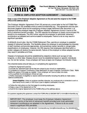 FCMM Employer Adoption Agreement