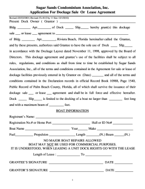 Dockage Sale Lease Agreement - sugarsands
