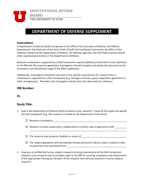 Department of Defense Research Supplement Form