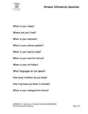 Personal Information Form
