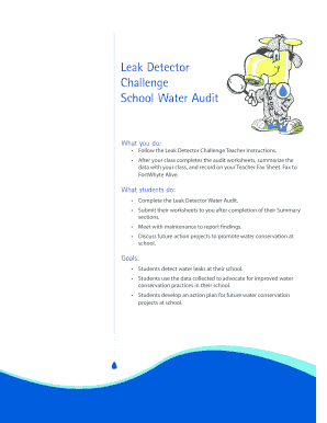 Leak Detector Challenge Teacher Fax Sheet