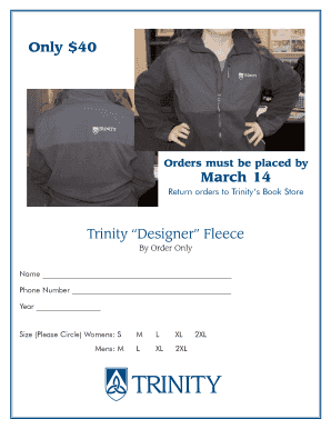 Orders must be placed by March 14 - trinityhsorg